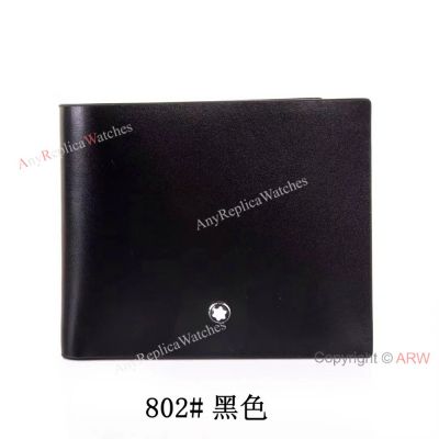 New Upgraded Fake Mont blanc Wallet Genuine Leather Short Wallet